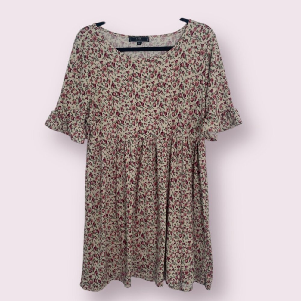 ⭐Floral Picnic Flower Chic Girly Coquette Cottage Ruffle Babydoll Boho Hip Dress